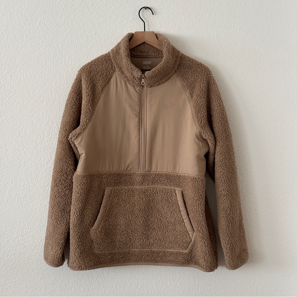 Girlfriend Collective Cozy Brown Sherpa Pullover